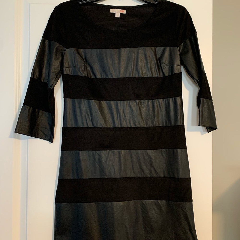 Gianni Bini pleather and Suede dress